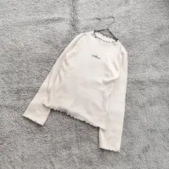 B2658【ヘザー】ハイネック/メロウフリル/プルオーバー/アイボリー/F