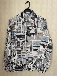 VISION STREET WEAR 新聞プリントポリエステルシャツL