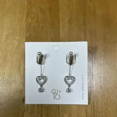 ハート型クリスタルイヤリング シルバー