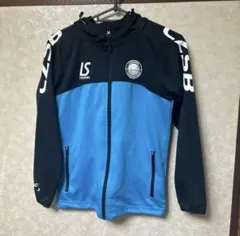 ルースイソンブラフード付きジャージ 青/黒　上下セット　150cm