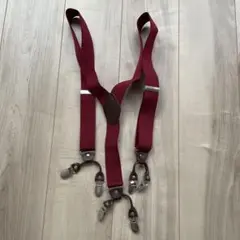 バーガンディ ストレッチサスペンダー Y字型