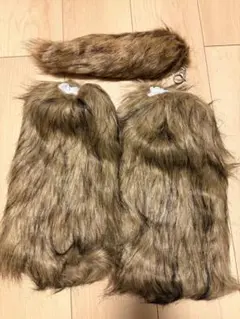 ファーレッグウォーマー しっぽキーホルダー Y2K ギャル コスプレ