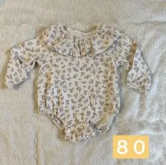 80 バースデイ　フリル襟　ロンパース