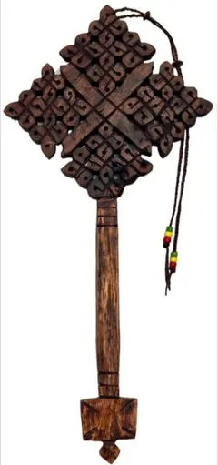 エチオピア木製　ハンドメイド　エチオピアンクロス　ジャンク　レゲエ　ラスタのサムネイル
