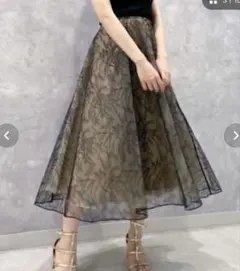 Andrea＆co. レースプリントフレアスカート スカートのみ - メルカリ