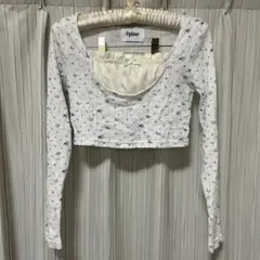 épine 花柄 クロップドトップス 長袖