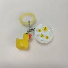 アヒル＆目玉焼き ミニチュアチャーム アンブレラマーカー