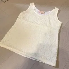 美品　タンクトップ　レース　トップス　カットソー　インナー　白　Y2Kのサムネイル