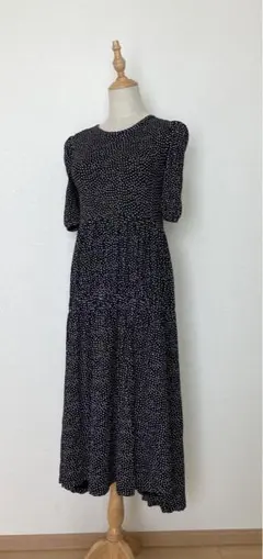 ZARA ドット　ロング　ワンピース