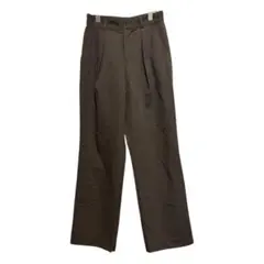 チャオパニック　 スラックス M ダークブラウン　ワイドレッグ　体型カバー