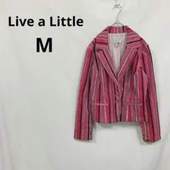 ✨️リメイク素材✨️Live a Little▶ストライプジャケット M ピンク