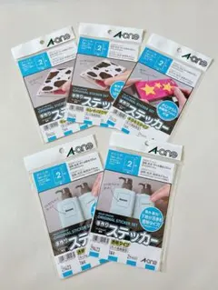 【未使用に近い5点セット】A-one手作りステッカー透明タイプ/キラキラタイプ