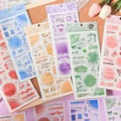 コラージュ　マステ素材　リボンレース　シートシール36枚