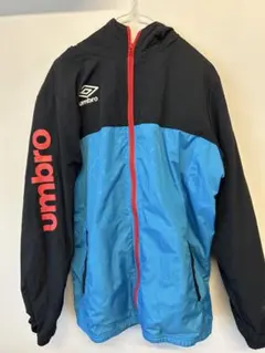UMBRO アンブロ ウィンドブレーカー フード付き ブラック ブルー Lのサムネイル