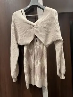 LIP SERVICE 長袖ニットワンピース Fサイズのサムネイル
