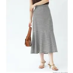 シャーリングフレアチェックスカート ギンガム