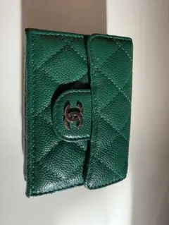 CHANEL グリーン 三つ折り財布