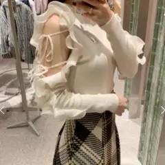SNIDEL♡スナイデル フリルスリーブニットプルオーバー