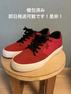 【美品】DC レッド スエード ローカット スニーカー
