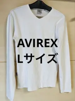 AVIREX アヴィレックス　ロンT Lサイズ 白　ホワイト　Vネックのサムネイル