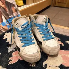 CRIME ハイカット　スニーカー ホワイト/ブラック/ブルー　靴　ビンテージ