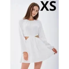 即日発送★Bershka ベルシュカ カットアウト ワンピース 白　XS 細見えのサムネイル