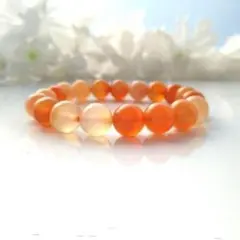 断捨離ブレスレット　カーネリアン　ブレスレット　約10mm　約16cm　無染色