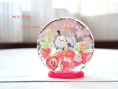 レジンアート☆春オブジェ 苺と桜とシマエナガ 핸드메이드