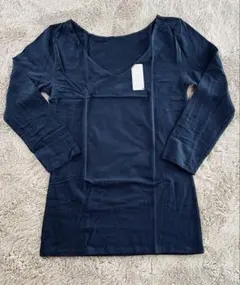 Vネック長袖インナー　ネイビー 3L