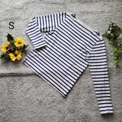 無印良品　Tシャツ　ロンT　ボーダー カットソー S 綿100% 定番 シンプルのサムネイル