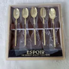 未使用 ESPOIR エスポワール 金さじスプーン 5本セット 木箱入カトラリーのサムネイル