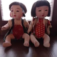 市松人形 自由人形 可愛い幼女 座布団付き 昭和レトロ 36センチ - メルカリ