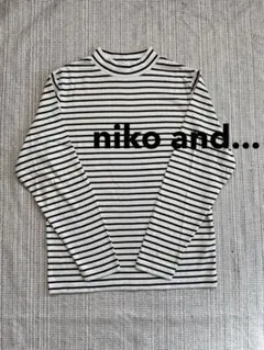 レディースM★ニコアンドniko and...ストライプボーダーモックネック長袖