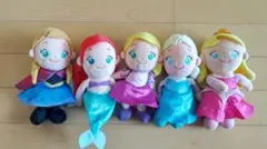 ディズニー プリンセス5体セット アナ エルサ ラプンツェル アリエル オーロラ