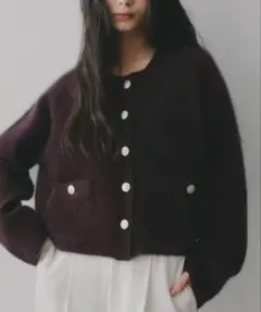 【11/30まで限定価格】ラクーンキンボタンカーディガン/アパートバイローリーズ