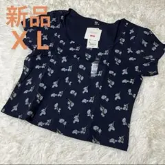 【新品】ユニクロ プリンセス タムタム スクエアネックT ネイビー XL