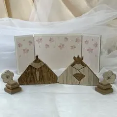 木製ひな人形セット ひな祭り 雛人形 オブジェ