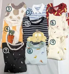 赤ちゃん本舗・コムサイズム他　ロンパース・カバーオール　70サイズ　9点セット