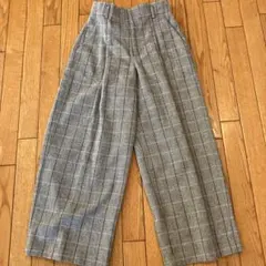 COMME CA ISM チェック柄 ワイドパンツ