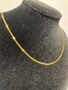 日本製K18ゴールドチェーンネックレス ビーズ2.2g