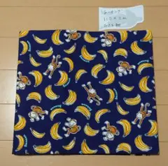 シーチング生地　おさる　紺　2m