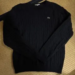 LACOSTE ネイビー ケーブルニットセーター US L