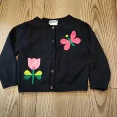 【美品】ジャカディ　ニットカーディガン　紺　ネイビー　おしゃれ着　18m