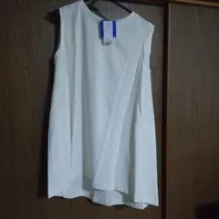 オーガニックコットン婦人フレアヘムノースリーブTシャツのサムネイル