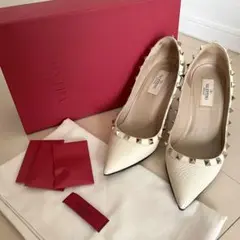VALENTINO ロックスタッズ　パンプス 36.5 ヒール8.5