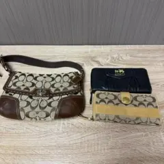 ゆ*き様 COACH バッグ 財布 3点まとめ シグネチャー レザー