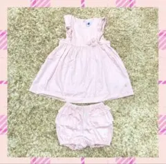 美品 プチバトー 80 夏物 ワンピース ブルマ上下セットアップ ロンパース