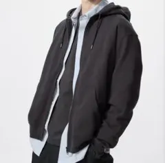 【未使用】UNIQLO スウェットフルジップパーカー チャコールグレー XL