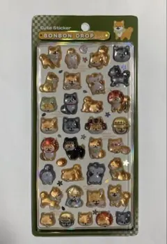 正規品　ボンボンドロップシール　和柄　柴犬