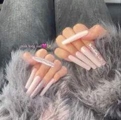 ピンクロングネイル 変更無料‪‪❤︎‬